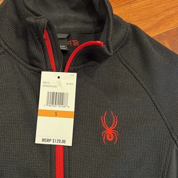 ⭐️ New Spyder Zip Up Jacket Small Black - Picture 3 of 9